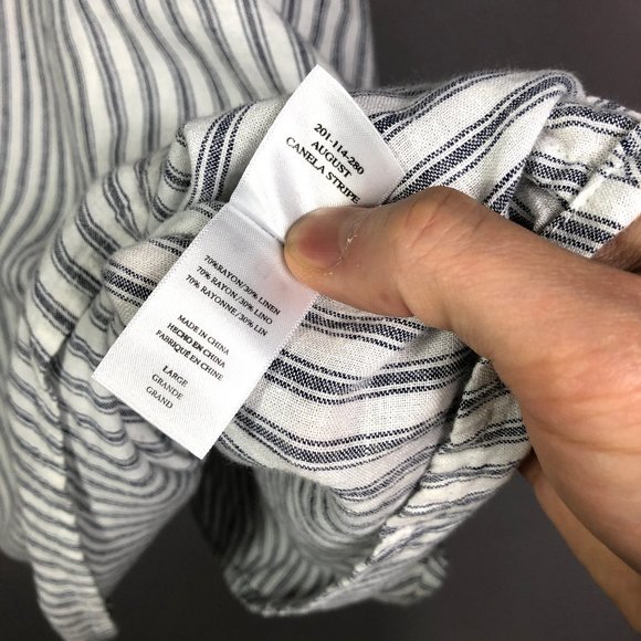 Rails Women's White Navy Canela Stripe Tiered Mini Dress Size Large - Picture 8 of 11